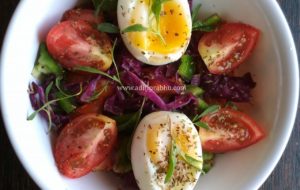 Vegetable salad with Soft Boiled Egg